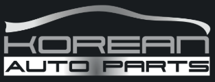 Original silver Korean Auto Parts logo on dark background